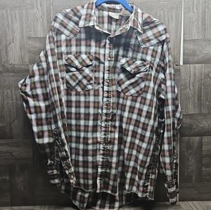 EXPRESS RIDER WESTERN PEARL SNAP SHIRT PLAID COWBOY